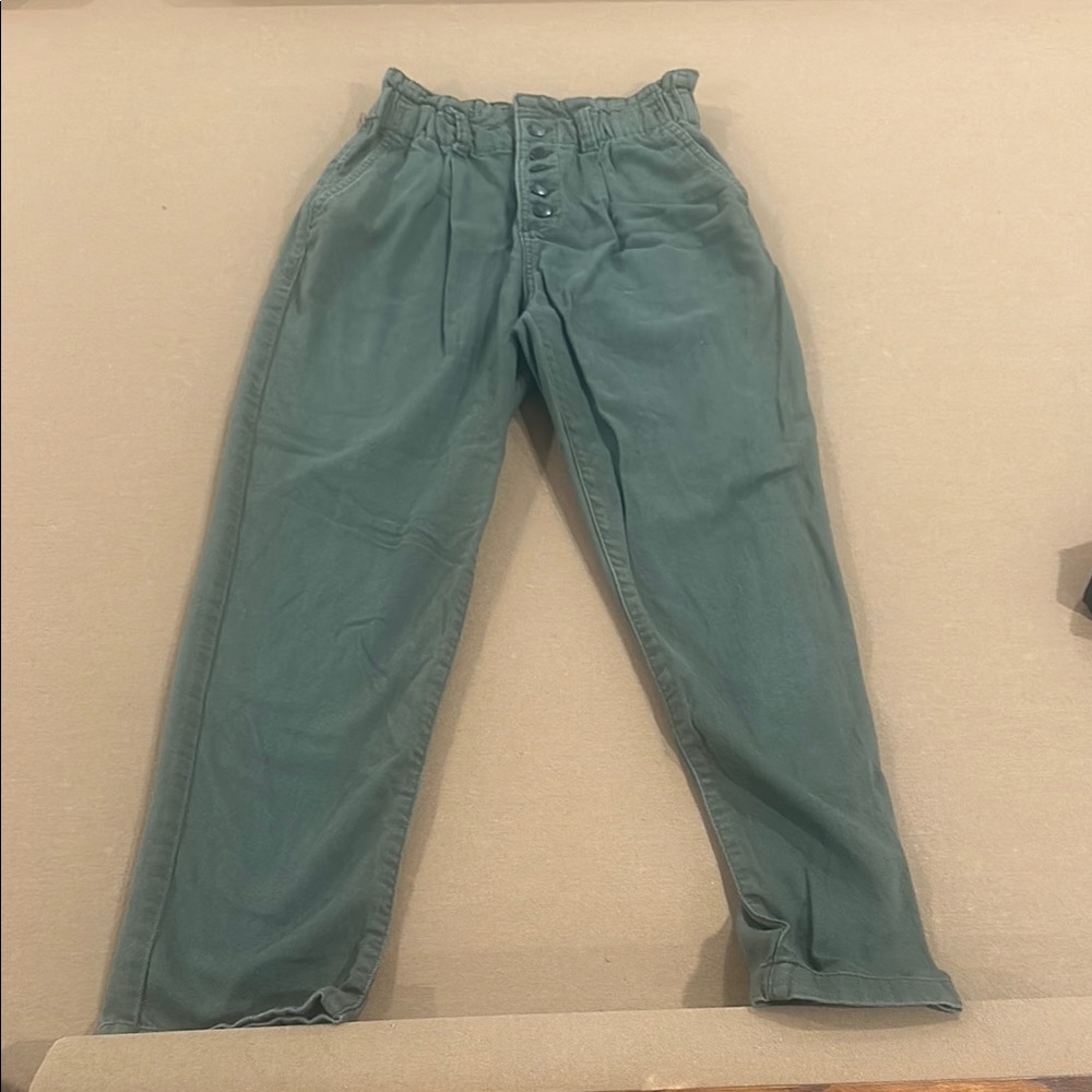 Green High-Waisted Pants